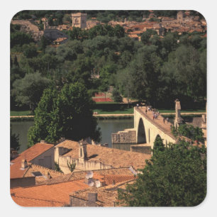 Adesivo Quadrado França, Avignon, Provença. Rua Pont, Benezet.