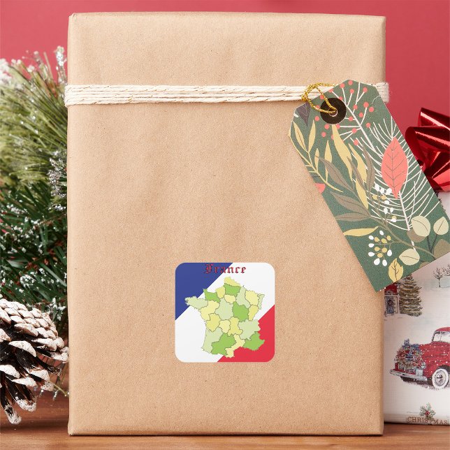 Adesivo Quadrado França - Cores E Mapa Nacional (Criador carregado)