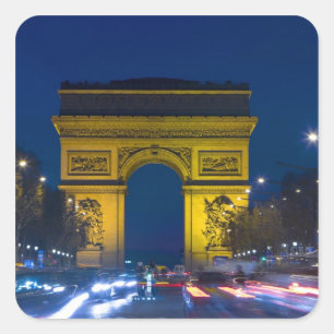 Adesivo Quadrado França, Paris. O Arc de Triomphe e o