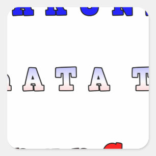 Adesivo Quadrado fRANCE HAKUNA MATATA AZUL VERMELHO CORES BRANCAS D