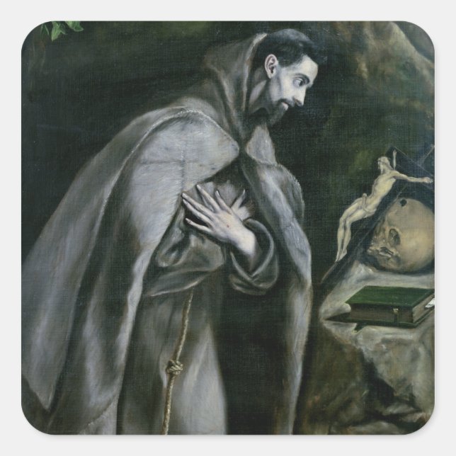 Adesivo Quadrado Francis de Assisi, 1580-95 (Frente)