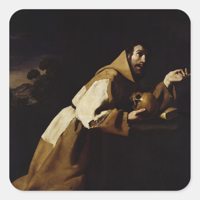 Adesivo Quadrado Francis em Meditação, 1639 (Frente)