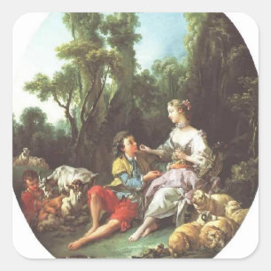Adesivo Quadrado Francois Boucher - Eles Pensam Na Uva
