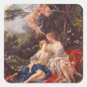 Adesivo Quadrado Francois Boucher - Júpiter e Callisto