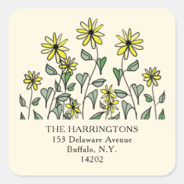 Adesivo Quadrado Frangos Amarelos Curtos Diversão Quadrado Retorno