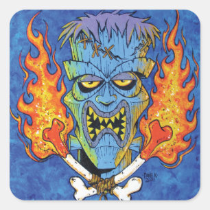 Adesivo Quadrado Franken-Tiki