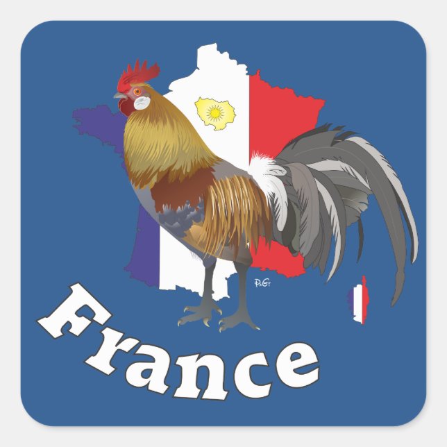Adesivo Quadrado Frankreich França Francia Aufkleber (Frente)