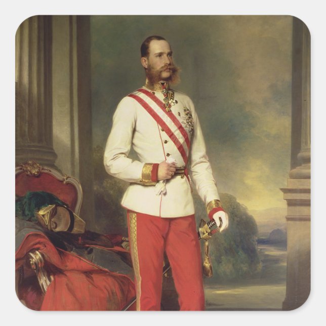 Adesivo Quadrado Franz Joseph I, Imperador da Áustria (Frente)