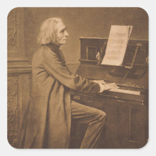 Adesivo Quadrado Franz Liszt no Piano
