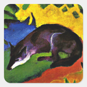 Adesivo Quadrado Franz Marc - Fox Azul