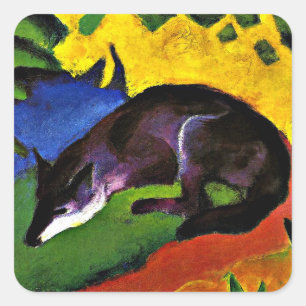 Adesivo Quadrado Franz Marc - Raposa Azul