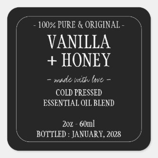 Adesivo Quadrado Frasco Cosmético de Óleo Essencial