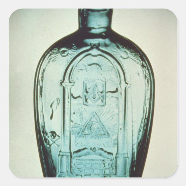 Adesivo Quadrado Frasco de massa de bolor a frio (Frente)