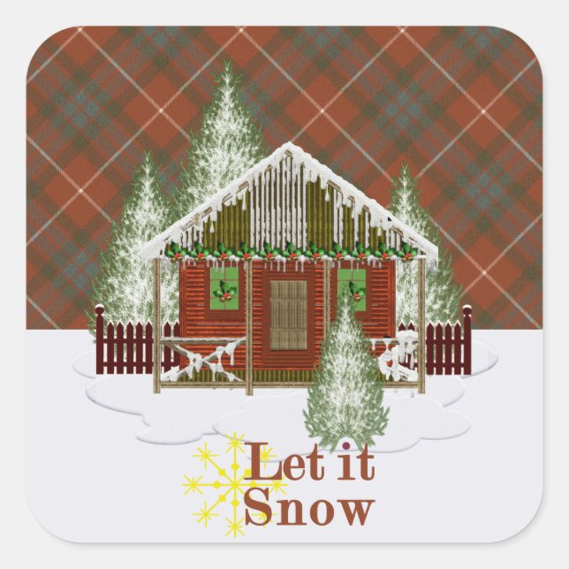 Adesivo Quadrado Fraser Red Weathered Original Scottish Tartan (Frente)