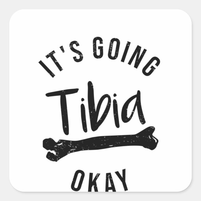 Adesivo Quadrado Fratura Óssea Ferimento Tibial Quebrado Perna (Frente)