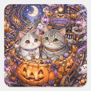 Adesivo Quadrado Freda e Junior Halloween Express Mouse Pad   Kaw