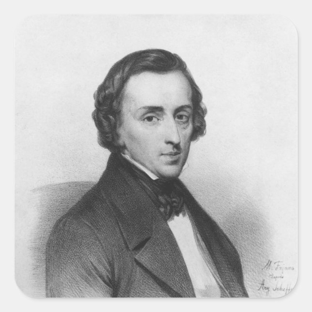 Adesivo Quadrado Frederic Chopin, depois de Ary Scheffer (Frente)