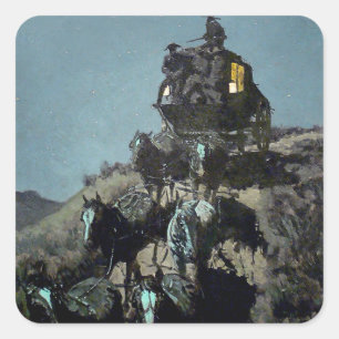 Adesivo Quadrado Frederick Remington “A Velha Diligência”