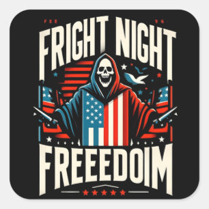 Adesivo Quadrado "Freedom Night Horror": moderno Design americano