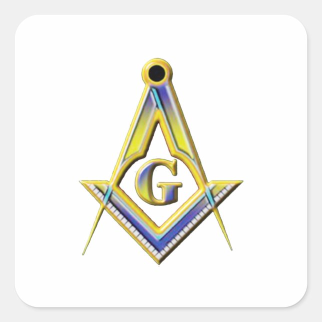 Adesivo Quadrado Freemason Square & Compasses (Frente)