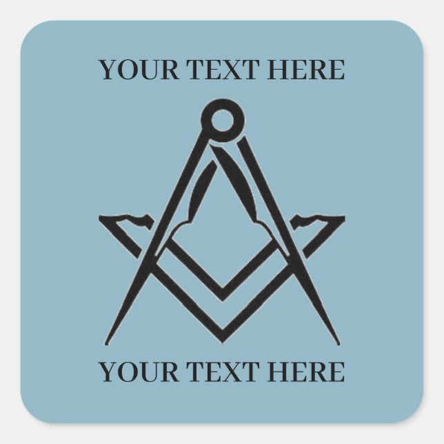 Adesivo Quadrado Freemason Square e Compass Masonry (Frente)