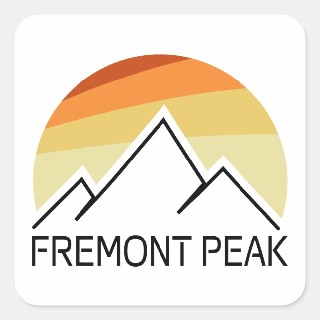 Adesivo Quadrado Fremont Peak Wyoming Retro (Frente)
