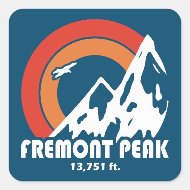 Adesivo Quadrado Fremont Peak Wyoming Sun Eagle (Frente)