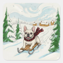 French Bulldog Sledding, Stickers