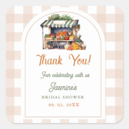 Adesivo Quadrado Fresco Do Chá de panela De Mercado Dos Agricultore