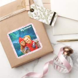 Adesivo Quadrado fresh modern personalized design red hearts