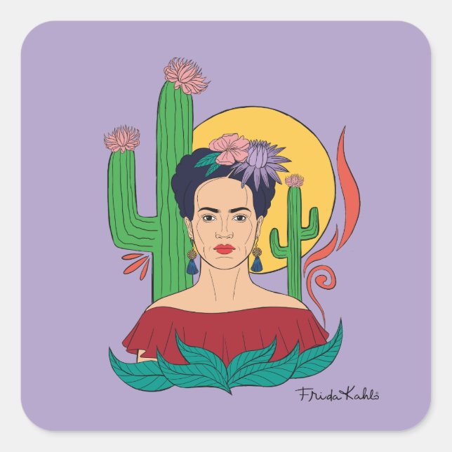 Adesivo Quadrado Frida Kahlo Desert Graphic (Frente)