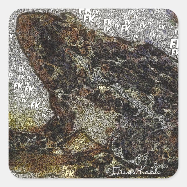 Adesivo Quadrado Frida Kahlo FK-Style pintura de Sapo (Frente)