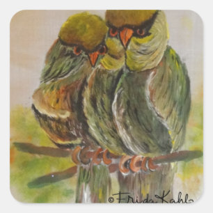Adesivo Quadrado Frida Kahlo Painted Birds