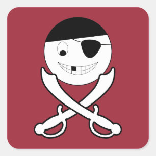 Adesivo Quadrado Friendly Jolly Roger