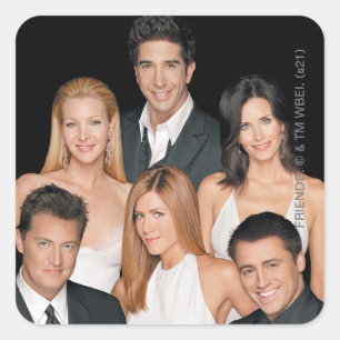 Adesivo Quadrado FRIENDS™ Elenco em Trajes de Gala Closeup