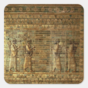 Adesivo Quadrado Frieze dos arqueiros da guarda do rei persa, por