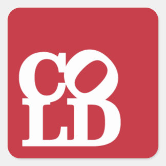 Adesivo Quadrado Frio - Branco em Vermelho