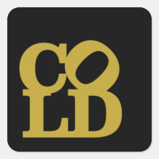 Adesivo Quadrado Frio - Dourado em preto