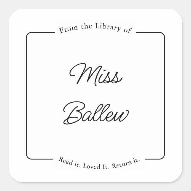 Adesivo Quadrado From the Library of Labels, Library Stickers (Frente)