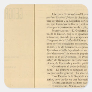 Adesivo Quadrado Frontispício do atlas 1874 de México