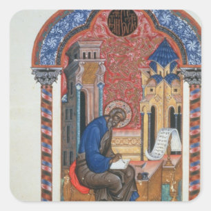 Adesivo Quadrado Frontispício dos quatro evangelho de Isaac Birev,