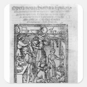 Adesivo Quadrado Frontispiece a um livro italiano do cozinheiro