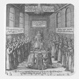 Adesivo Quadrado Frontispiece ao "Vox Regis" por Thomas Scott