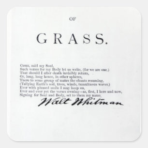Adesivo Quadrado Frontispiece 'às folhas das gramas