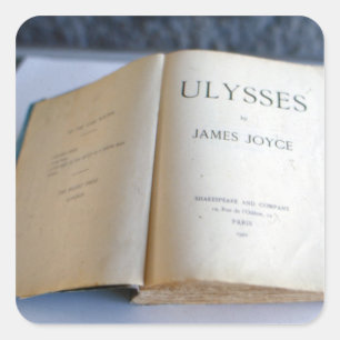 Adesivo Quadrado Frontispiece de "Ulysses" por James Joyce