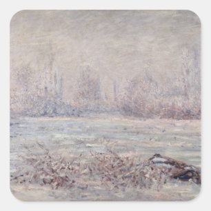 Adesivo Quadrado Frost perto de Vetheuil, 1880