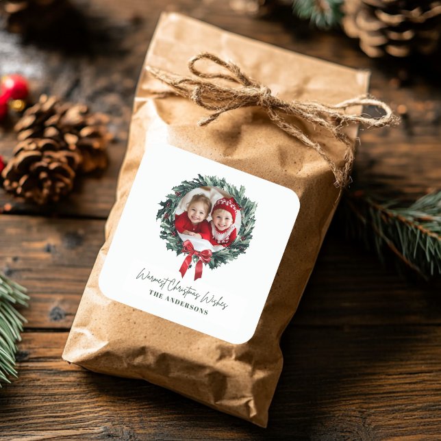 Adesivo Quadrado Frota de Natal Personalizada com Foto e Nome (Criador carregado)