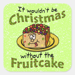 Adesivo Quadrado Fruitcake engraçado dos desenhos animados do Nata
