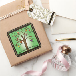 Adesivo Quadrado Fruta Cristã da Vinheta Espirituosa