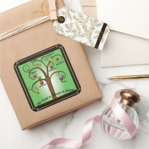 Adesivo Quadrado Fruta Cristã da Vinheta Espirituosa